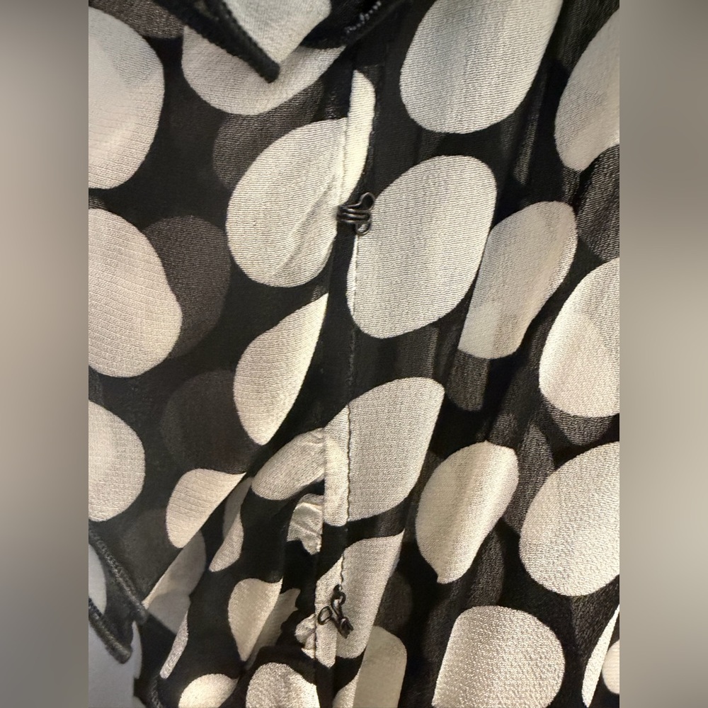 Zara Black and Cream Polka Dot Blouse - Picture 7 of 7